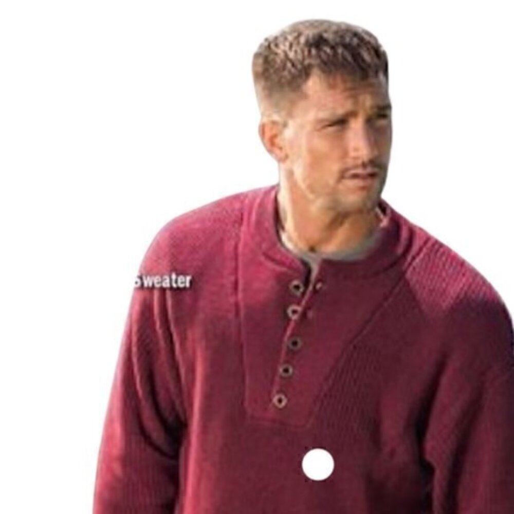 [Red Head Brand Co] Half Button Red Sweater - Size L